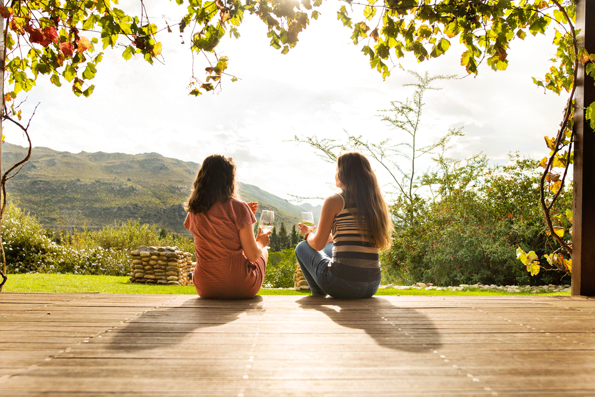 Image of two women enjoying view